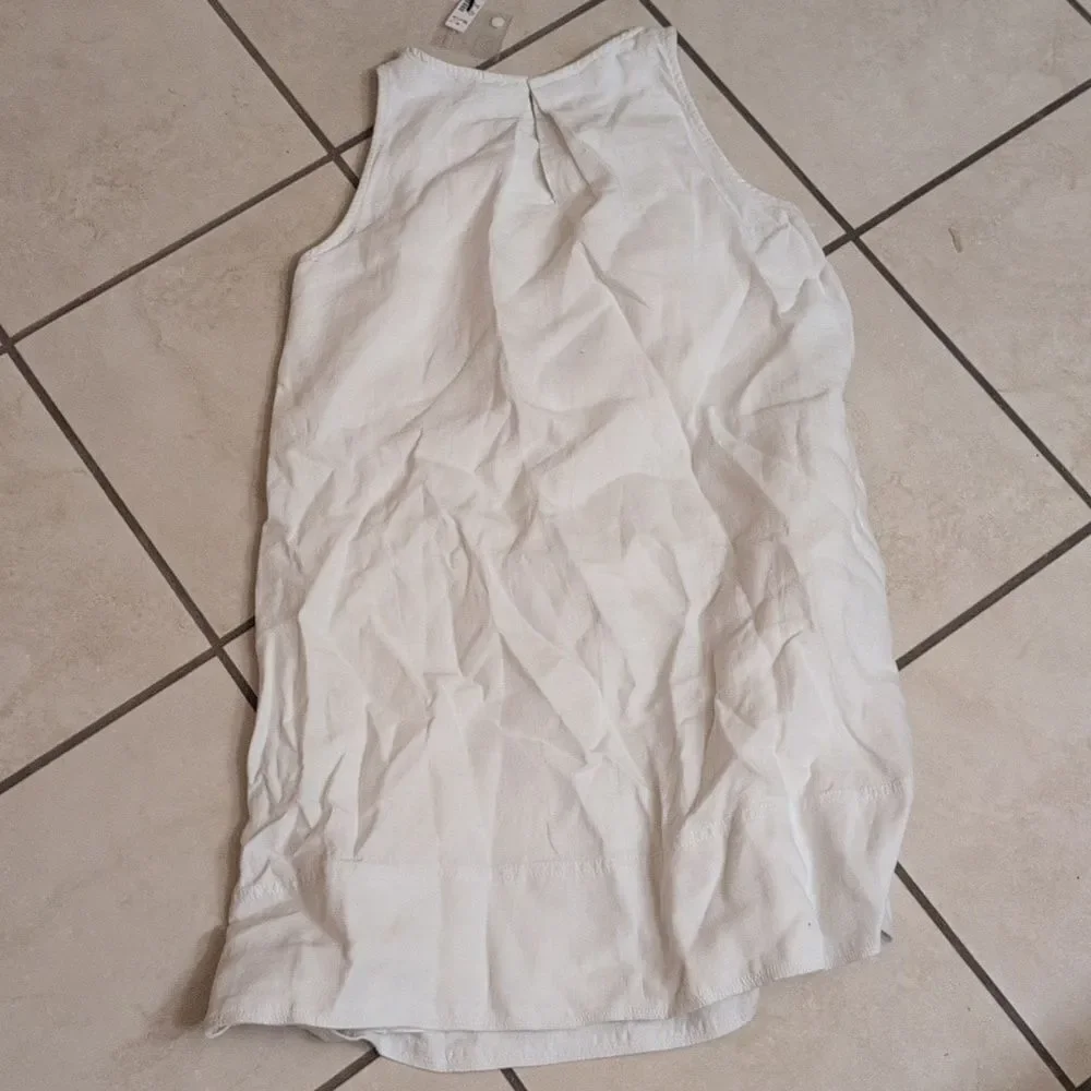 NWT Madewell Linen Dress White Shift Mini With pockets Size XXS - Picture 3 of 13